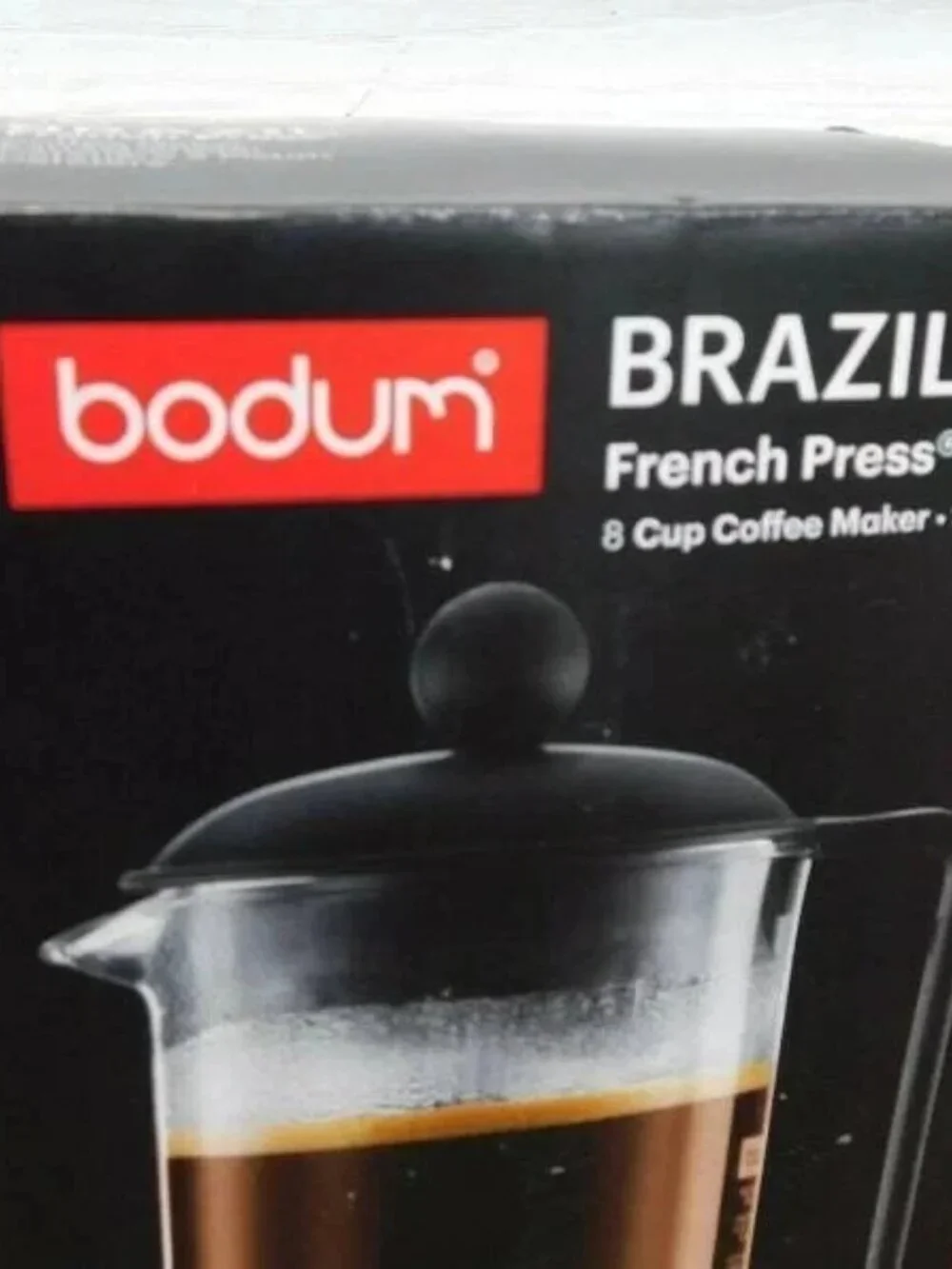 BODUM Brazil 8-Cup French Press Coffee Maker 34-oz Black NEVER USED